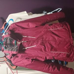 Burgundy Ladies Winter Coat